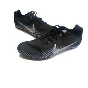 Nike Zoom Rival Mens 12 Track Running Racing Shoes w Spikes & Bag Black Grey